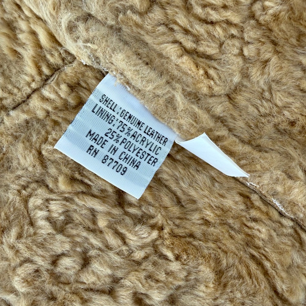 Leather Limited Shearling Coat Womens Medium Tan Good Penny Lane Genuine Leather - Picture 6 of 13
